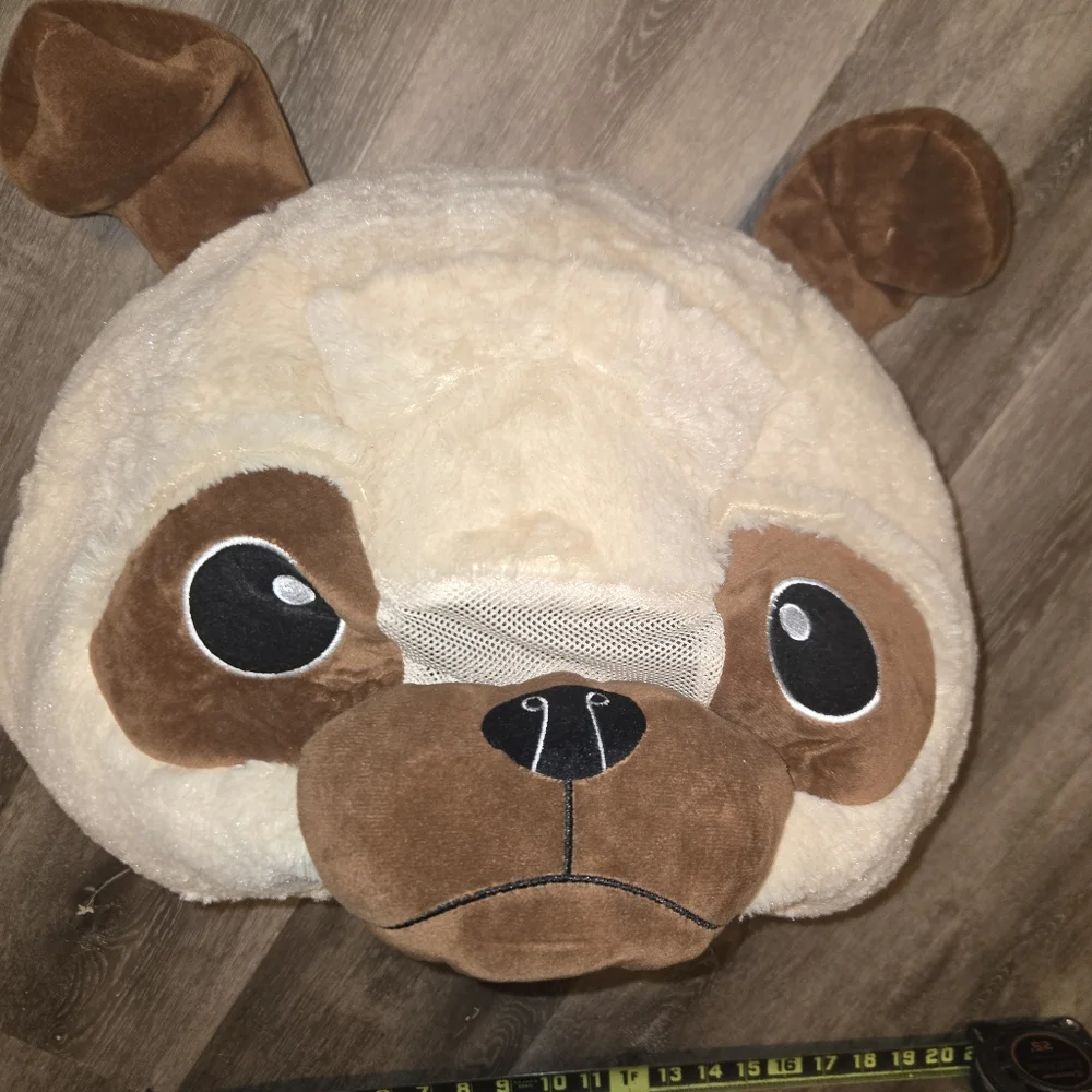 Plush Pug Costume Hood - Cream and‎ Brown